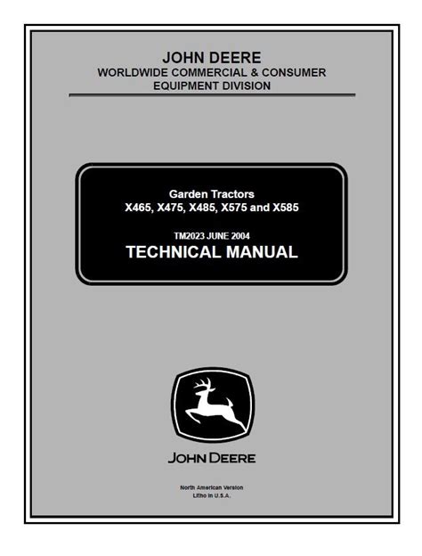Factory <strong>Service</strong> Repair <strong>Manual</strong> (tm2023) For <strong>John Deere X475</strong> X485 X465 X575 X585 Lawn and Garden Tractors. . John deere x475 service manual pdf